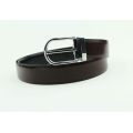 Reversible belt buckle brown leather belt